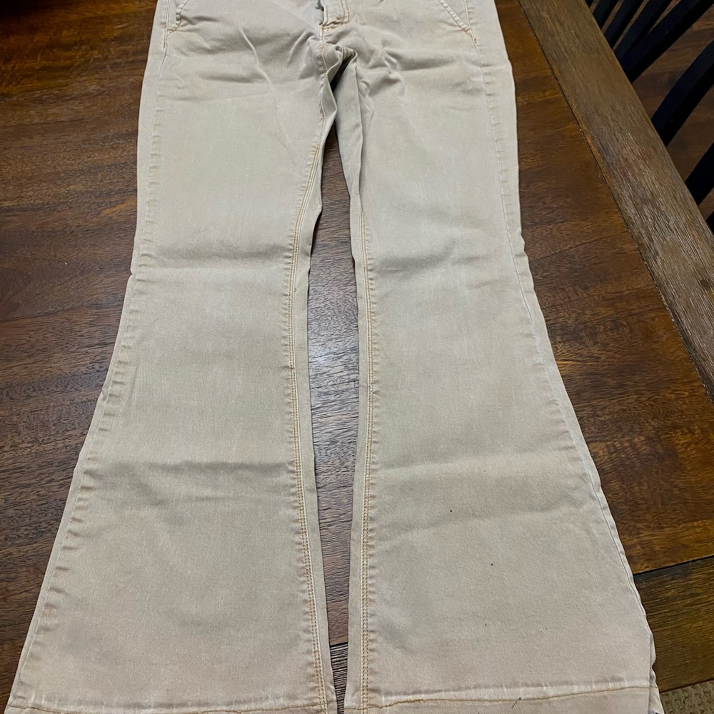 American Eagle Khaki Artist Jeans Wide Leg